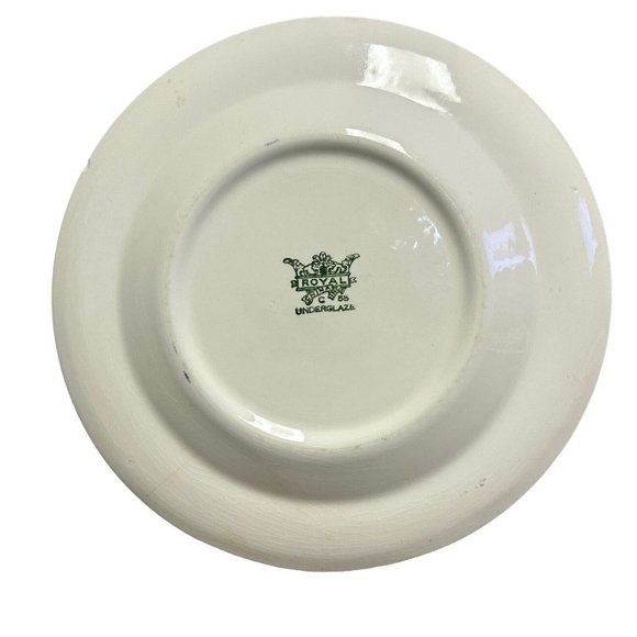 Vintage Royal C 52 Underglaze China Blue Windmill Pattern 9" Luncheon Plate - Picture 5 of 6